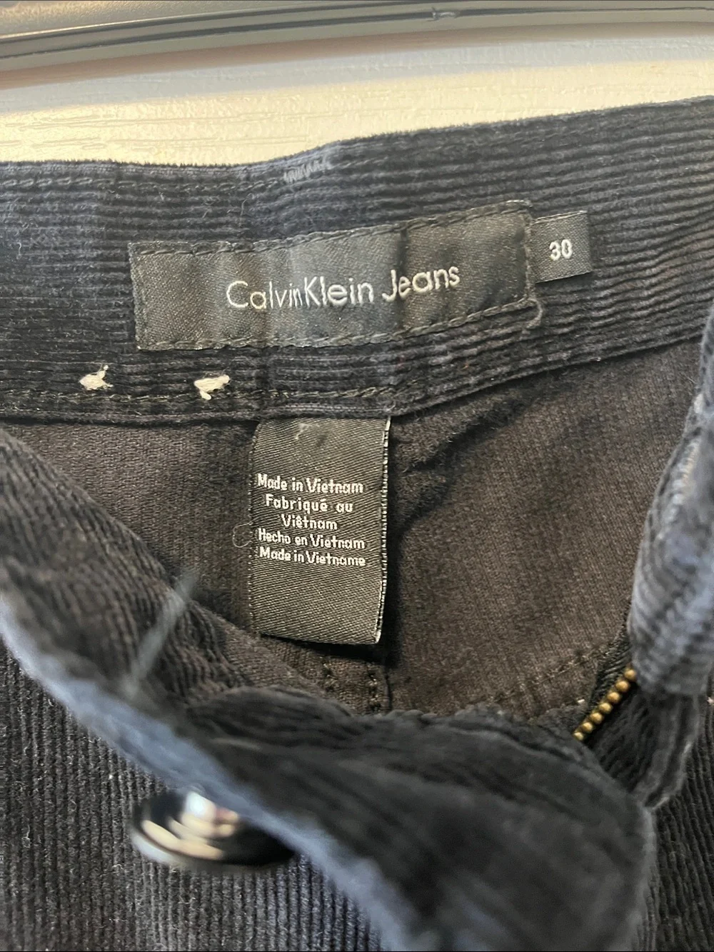 Calvin Klein Jeans Black Corduroy Straight-Leg Pants